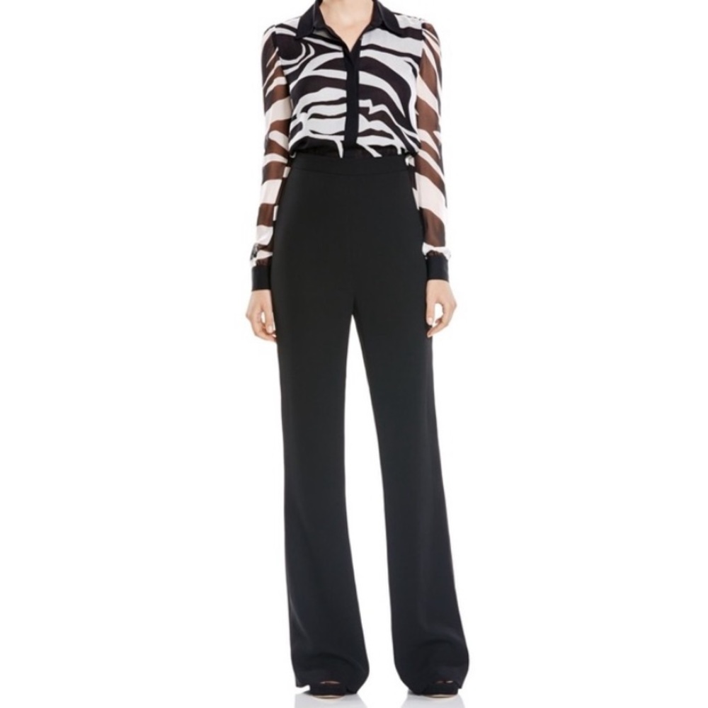 Diane Von Furstenberg Silk Zebra Print Jumpsuit